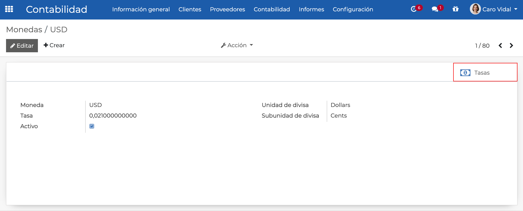 Imagen 5: Tasas